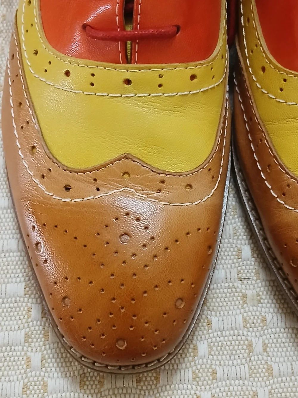 Multicolor Wingtip Oxford Quality Shoes by MONA FLYING EU 43 Unisex Brouges